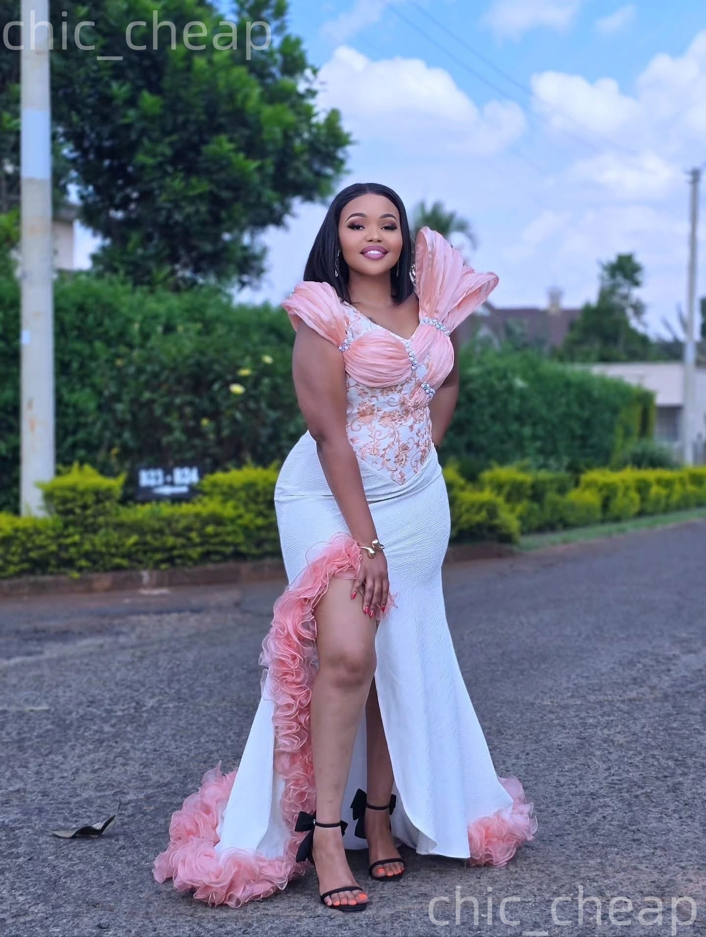 Aso Ebi White Mermaid Prom Dresses 2026 High Split Satin Stylish Evening Formal Party Second Birthday Engagement Gowns Plus Size Dress For Special Occ