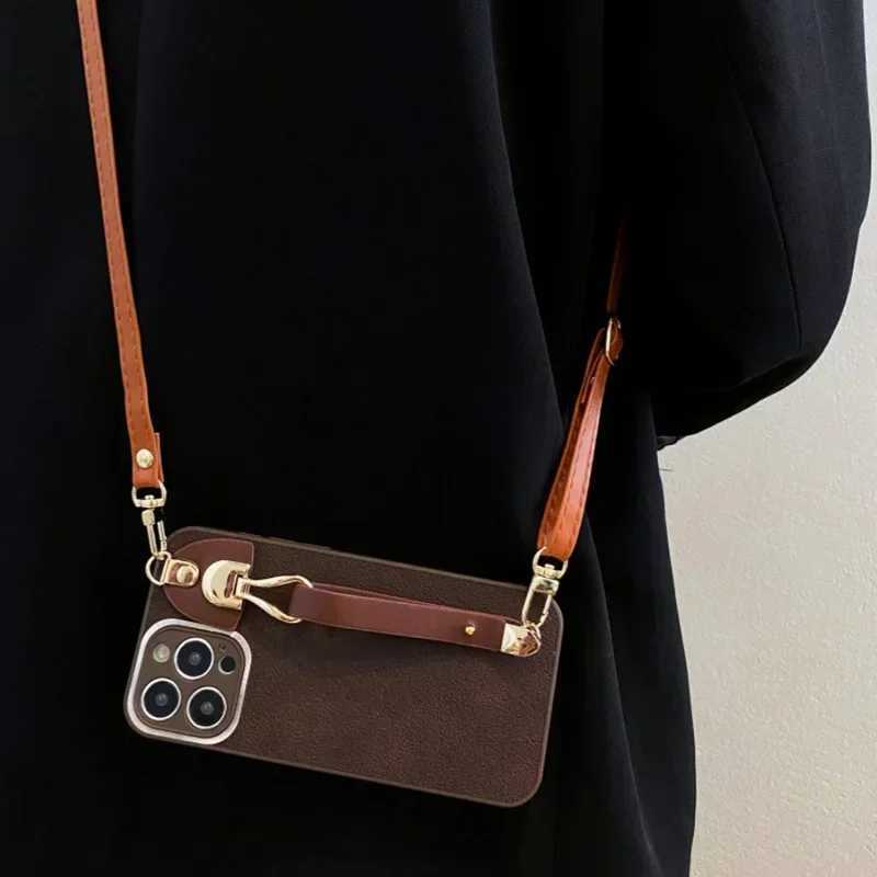 Leather Pattern Crossbody Lanyard Case For iphone 16 15 14 13 12 11 Pro Max XR X Xs Max Neck Wrist Strap Shockproof Phone Cover C251209