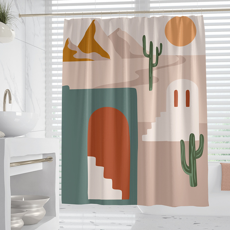 YL-37919 Waterproof and Mildew-proof Universal Bathroom Curtain, Modern Minimalist Toilet Partition Curtain, Thickened Covering Curtain