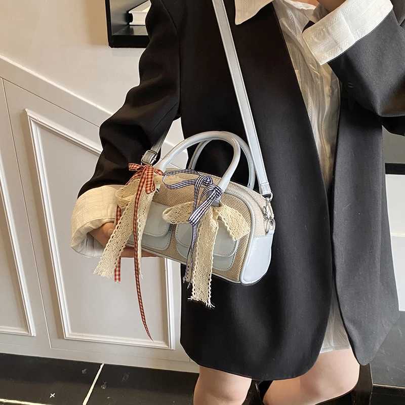 Y2K Top-handle Bags For Girls Lace Ribb Decor Shoder Crossbody Bag JK Accessories 2025 Lat Trend Designer Handbags Luxury Y251209