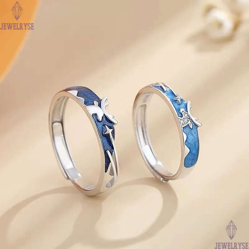 Prince Rose Love Rings S925 silver plated engagement wedding propose lover couple ring jewelry gift