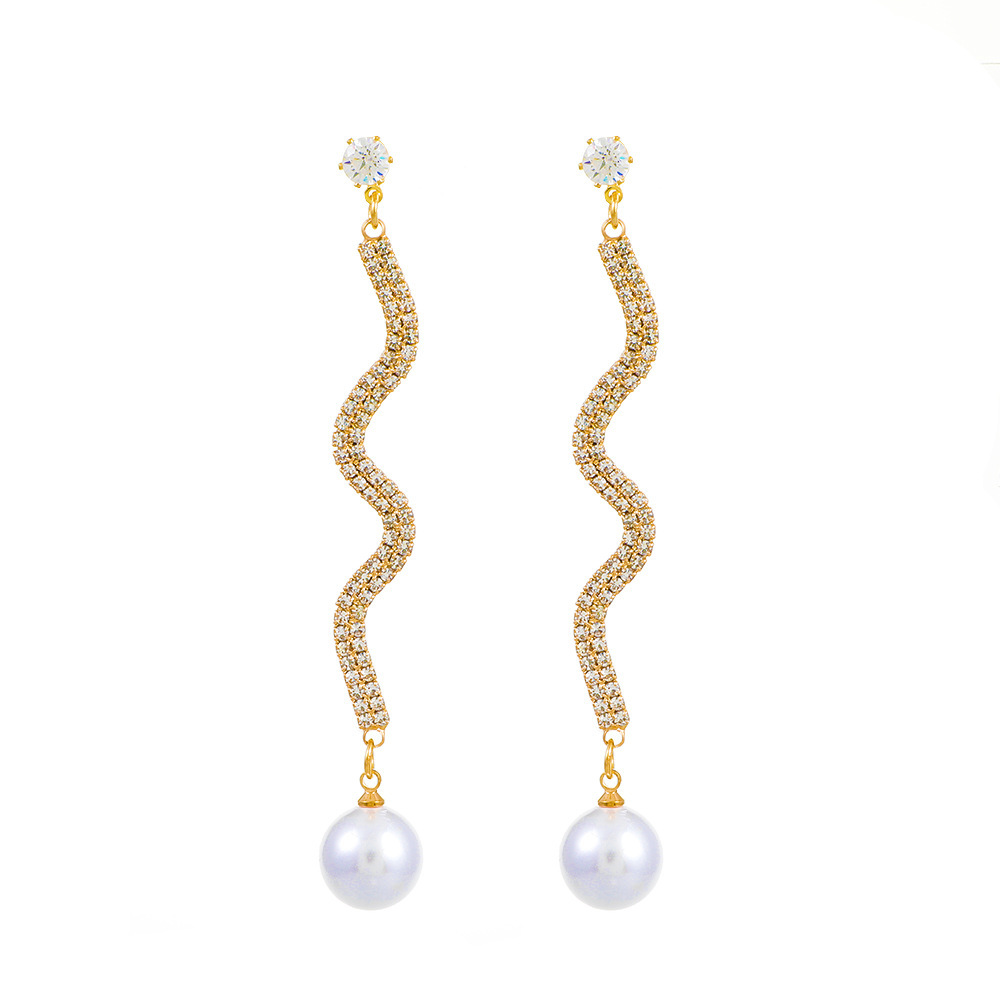 Ins Style Copper Inlaid Zircon Pearl For Women French Light Creative Design designer Elegant Earrings luxury free shipping Internet Celebrity Ear Jewe