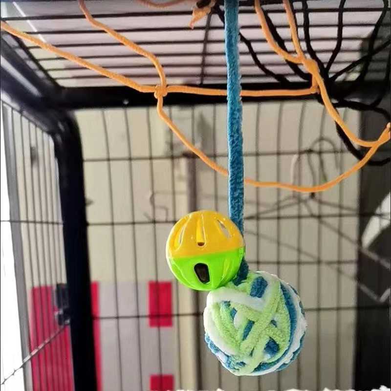 Interactive Sphynx Cat Bell Wool Ball Toy Multicolored Pet Toys for Cats Chinchilla Ragdoll Kitten Garfield mascotas Accessories M251209