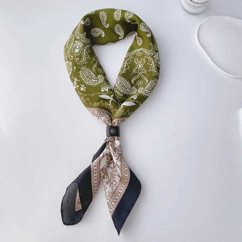 Luxury Paisley Print Silk Square Scarf Women Luxury Design 7070cm Soft Satin Hairband Neckerchief Office Hijab Headband Foulard Gift Y251208