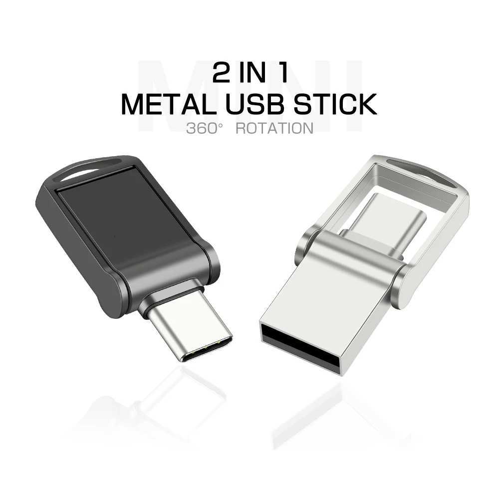 2in1 TYPE-C USB 20 Flash Drives 128GB 64GB OTG High Speed Pen Drive 32GB Mini Memory Stick Real Capacity Pendrive 16GB 8GB 4GB C251209