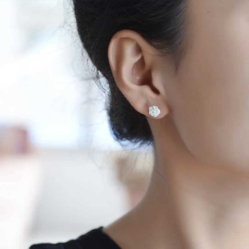 luxury Hot 925 Sterling Silver Pretty rose Flower stud Earrings for Women Fashion classic party wedding Jewelry Holiday gifts K251209 H260129