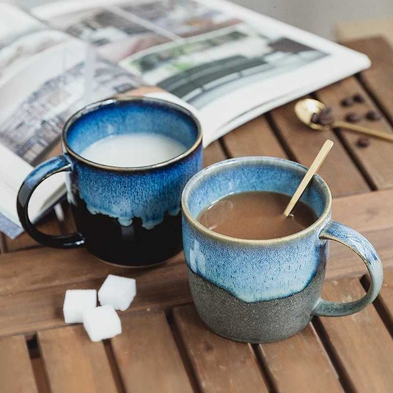 Creative Ceramic g 400ml Retro Kiln Color Changing Glaze Craft Coffee Cups He Breakfast Cup gs Coffee Cups Kawaii g H251209