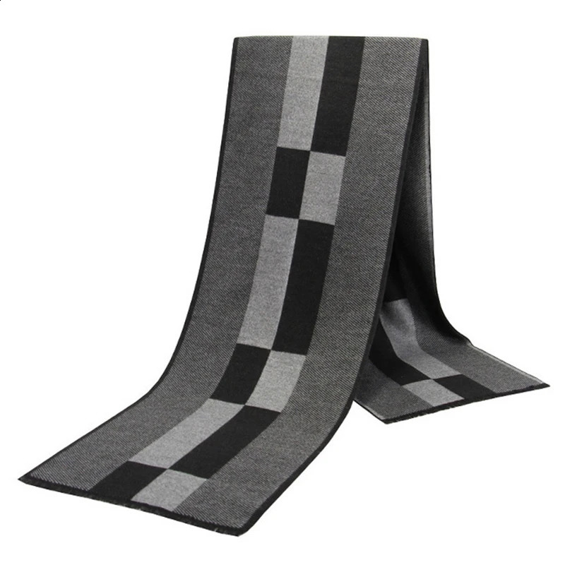 Luxury Scarf For Men Thick Neckerchief Cashmere Wool Shawl Silk Scarf Winter Warm Business Tassels Muffler Scarves Long Wrap 251204