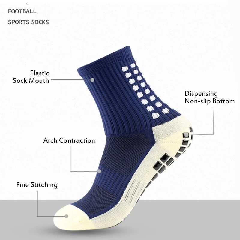 Mens Training Football Socks Lined Ankle Socks Fashionable Multi Color Sports Non Slip Socks Rubber Insole Mid Foot Socks NewT251209