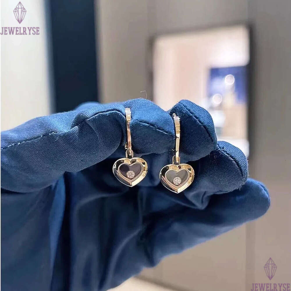 Luxury love heart designer earrings for women 18k rose gold clear Acrylic bead slide earring fashion round geometry charm earings ear rings jewelry