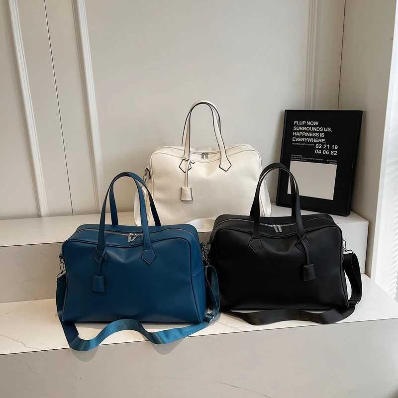 Fi Sense of Luxury Solid PU Travel Bags Large Capacity High Quality Simple Temperament Shoder Bags for Unisex 2025 New Y251209