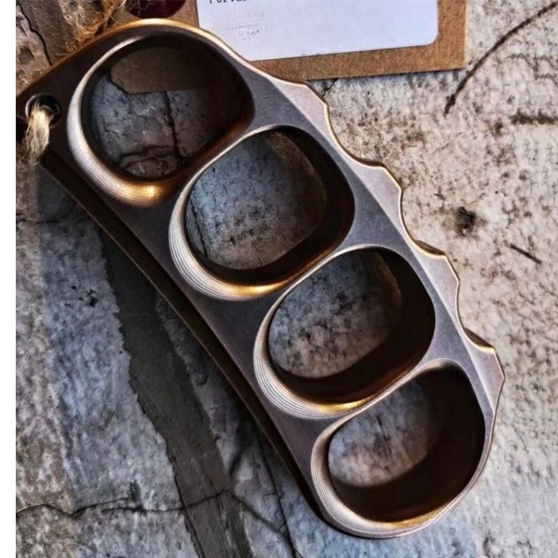 Sturdy brass knuckles Knuckle Duster Boxing Self Defense Four Finger Buckle Window Breaker Outdoor EDC Tool - view 3
