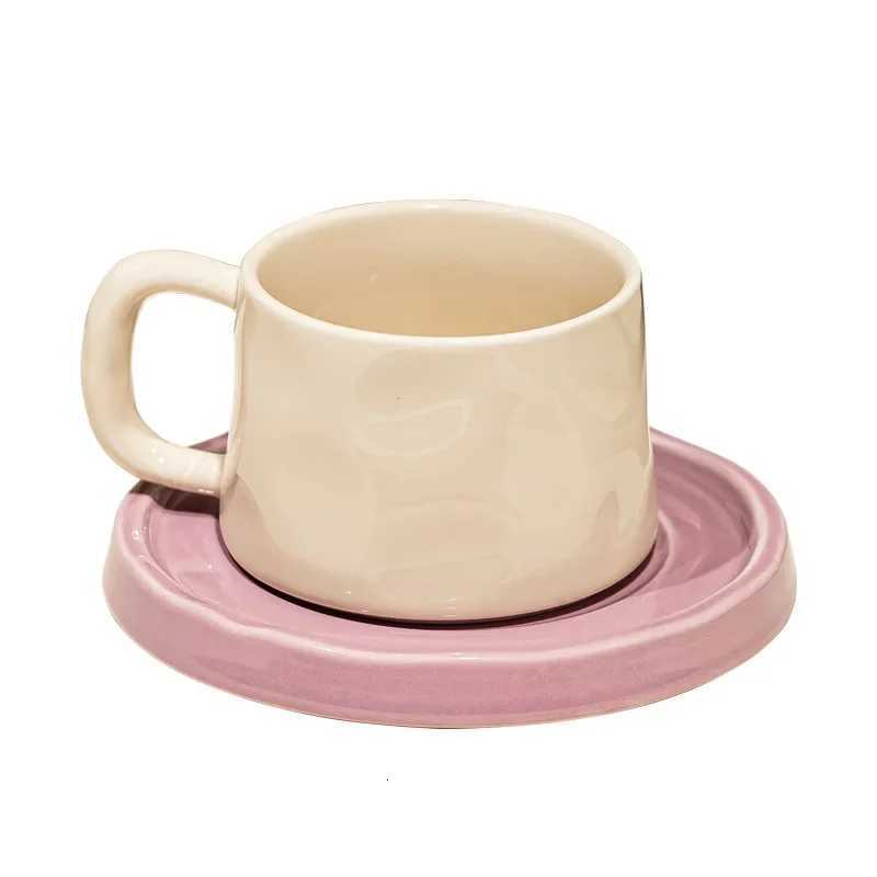 Ceramic gs Cute Coffee Cups and Saucers Creative Exquisite Afternoon teacup Breakfast Milk g Girl Gift Coffee Cup Water cups H251209