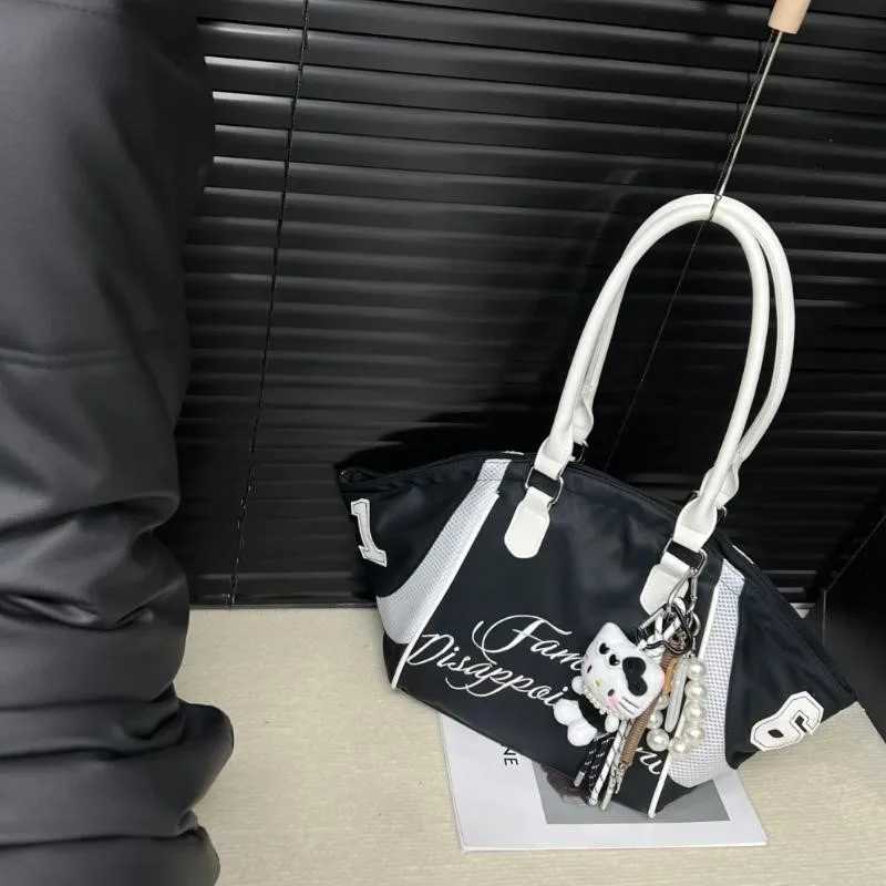 JIAERDI Sports Nyl Black Tote Bag Wallets Wen Versatile Letter Casual Y2k Handbag Ladies Large Capacity Underarm Bag 2025 Y251209