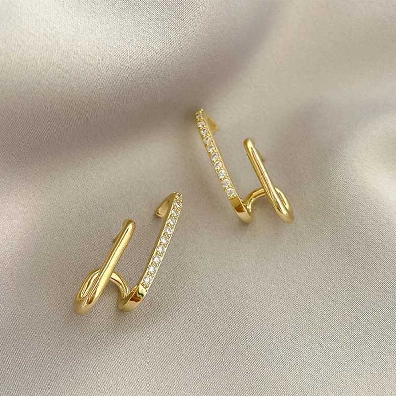 Korean Luxury Earrings Irregular U-Shape Gold Color Crystal Design Wedding Party Jewelry for Women K251209 H260129