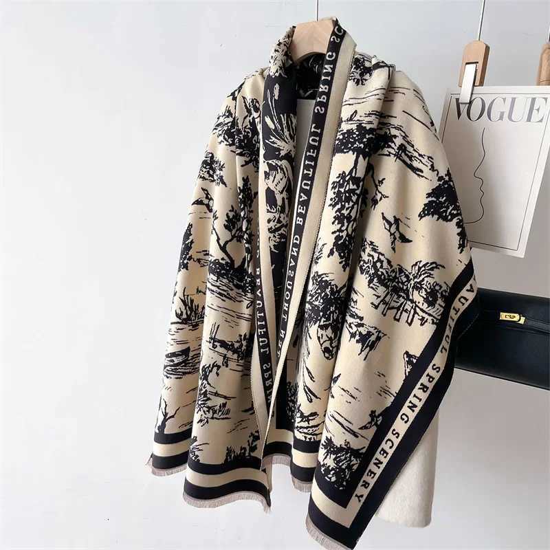 Luxury New Luxury Winter Thick Warm Scarf Shawls for Women Cashmere Shawl Pashmina Neckerchief Bufanda Female Tessel Echarpe Blanket Y251208