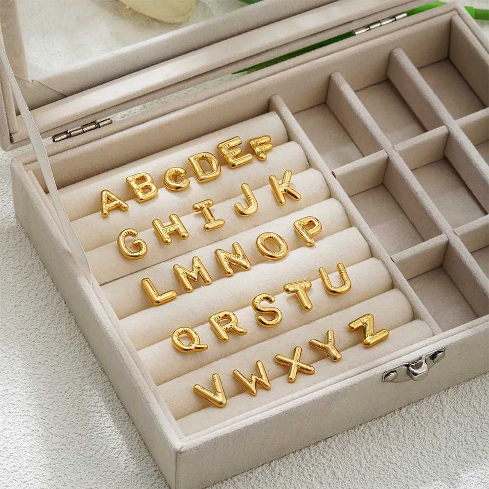 Charm Letter Gold Color Stainless Steel Stud Earrings Trendy Delicate Mini A-z Alphabet Initial Earring for Women Party Jewelry K251209 H260202