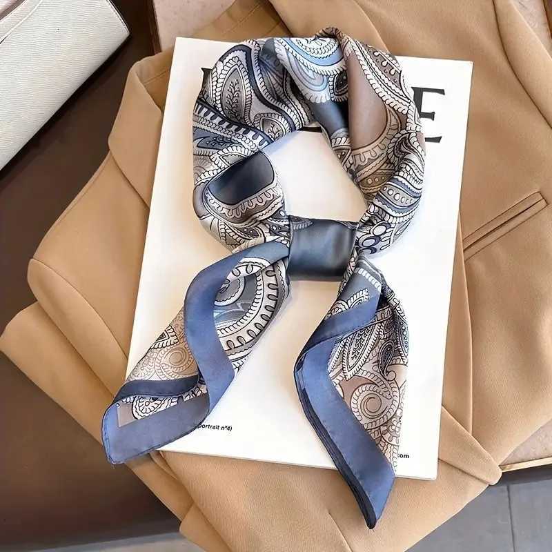 Luxury 68cm Tree of Life Printed Scarf Womens Spring and Summer New Imitation Silk Scarf Temperament Versatile Headscarf Shawl Scarfs Y251208