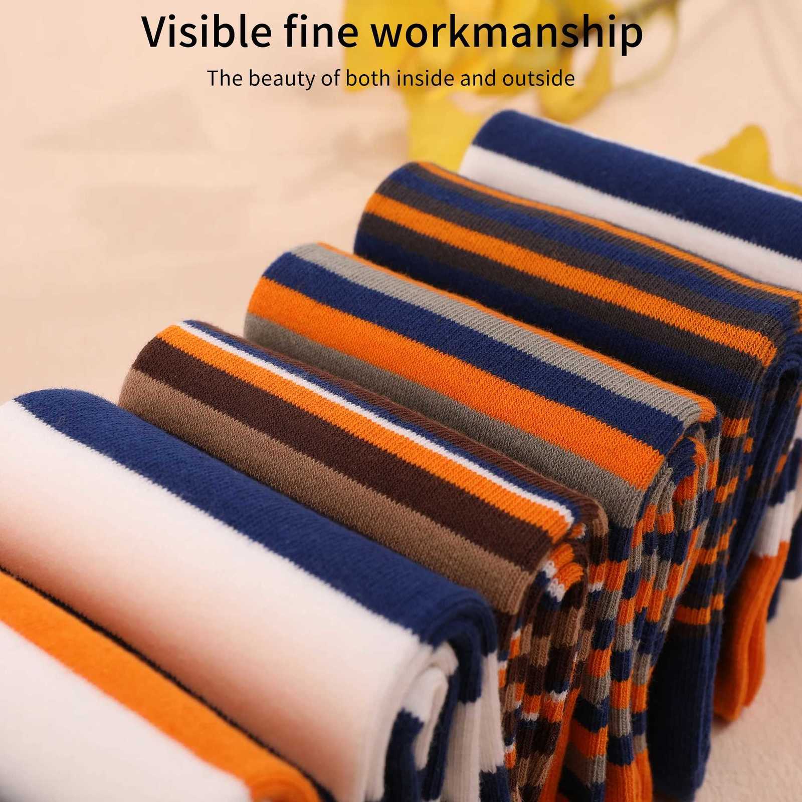 5Pairs Mens Fun Dress Socks Pattern Funny Socks Pack Colorful Striped Combed Cotton Novelty SocksCool Breathable Casual SocksT251209