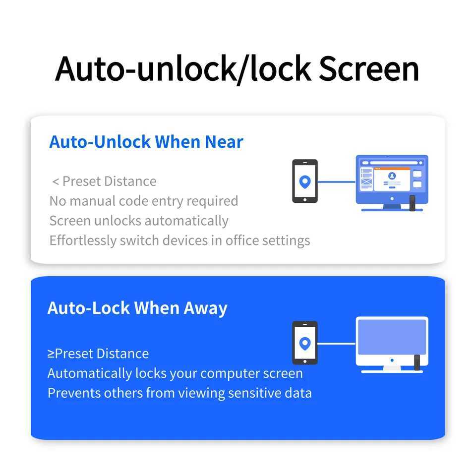 EforLink Cputer Touchless SnLockAutatic Locking UWB High-Precision RangingUSB Security KeyWindows Security Key C251209