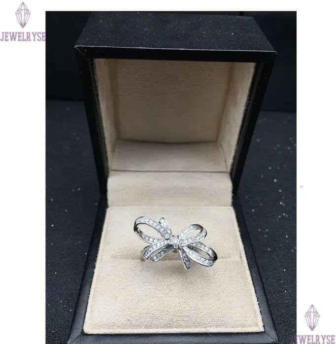 S925 Silver Cute Butterfly Designer Rings for Women Girls Fashion Luxury Crystal Diamond Sweet Bow Bowknot Design Chinese Nail Finger Love Ring Jewelr