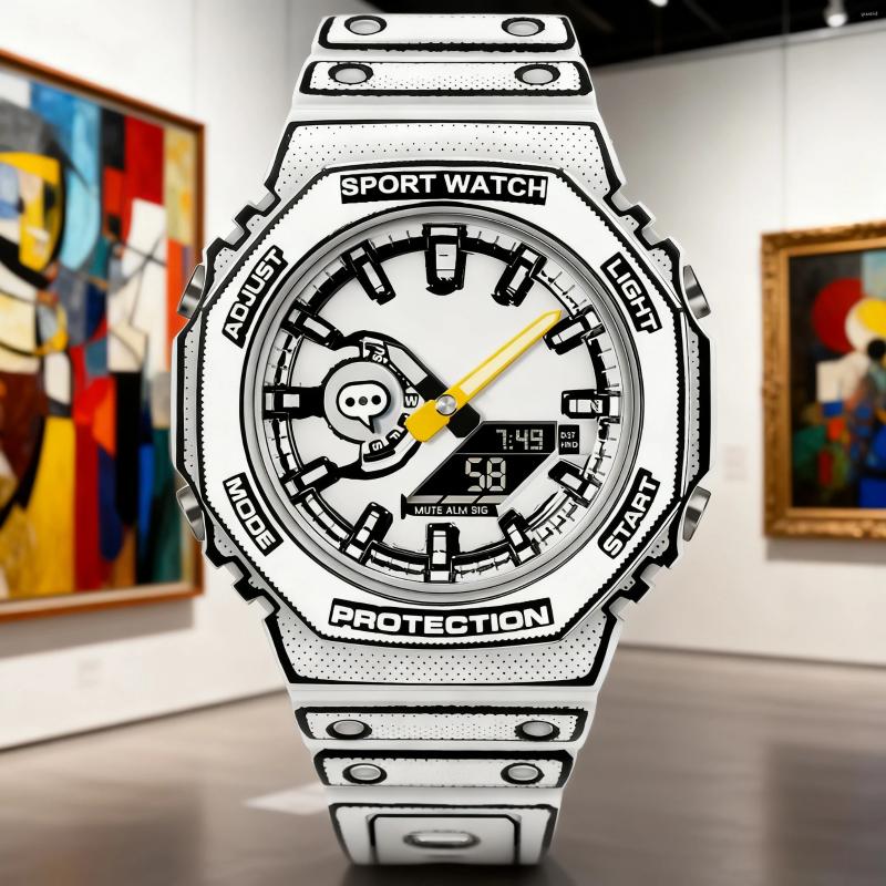 Wristwatches SPORT WATCH Digital Sports Electronic Men's And Women's Universal With Dual Displays Full Function LED Time TPUs Plast