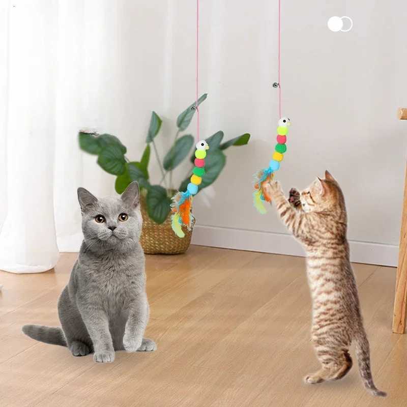 7pcs Random Cat Toy Swing Sticky Disc Elastic Hanging Door Teasing Cat Rope Long Rope Teasing Cat Toy Cat Accessories M251209