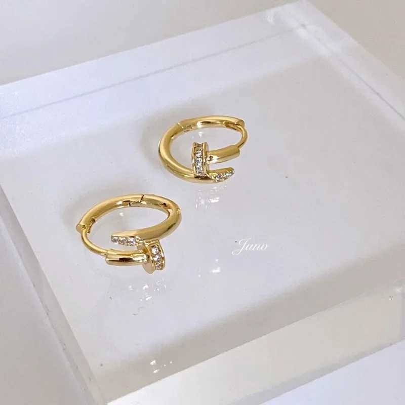 New High-Grade Zircon Metal Oval Gold Hoop Earrings Woman Korean Fashion Jewelry Simple Delicate Accessories For Party Girls K251209 H260129