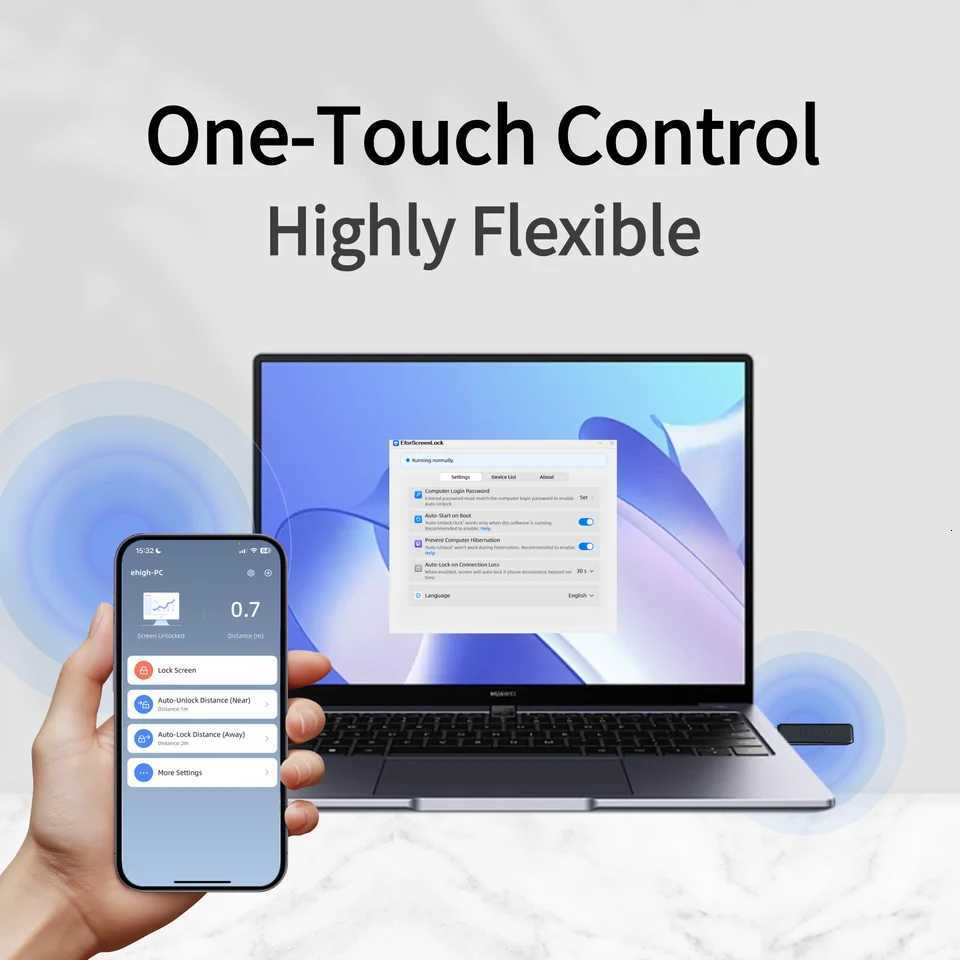 EforLink Cputer Touchless SnLockAutatic Locking UWB High-Precision RangingUSB Security KeyWindows Security Key C251209