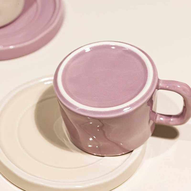 Ceramic gs Cute Coffee Cups and Saucers Creative Exquisite Afternoon teacup Breakfast Milk g Girl Gift Coffee Cup Water cups H251209