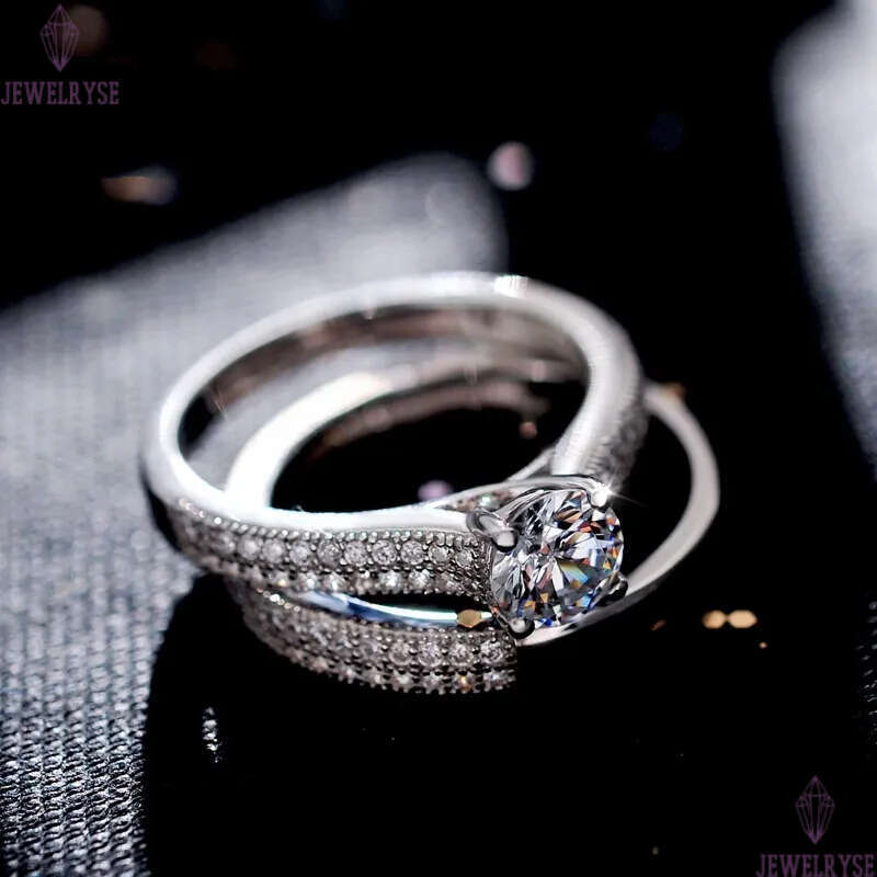 Hot Fake Diamond CZ Zircon Love Heart Designer Rings for Women Charm Crystal Stone 2pcs Set Wedding Engagement Propose Nail Finger Ring Jewelry