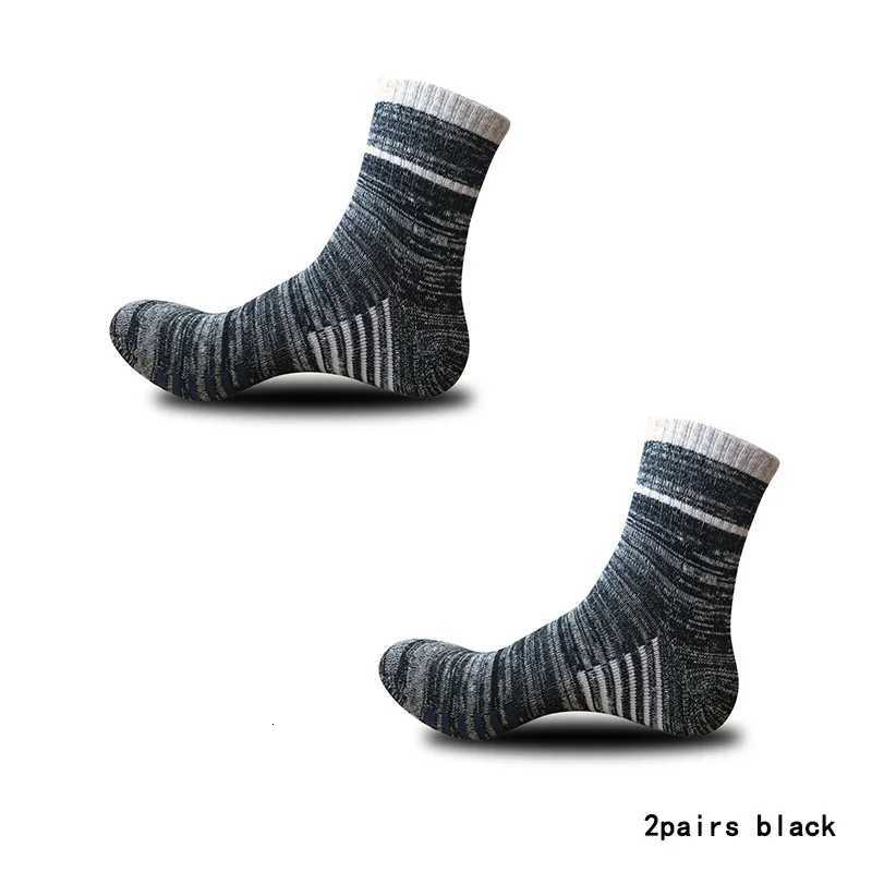 2Pairs/lot High Quality Cotton Men Socks Breathable Casual Autumn Winter Soft Fitness Compression Middle Tube Male SocksT251209