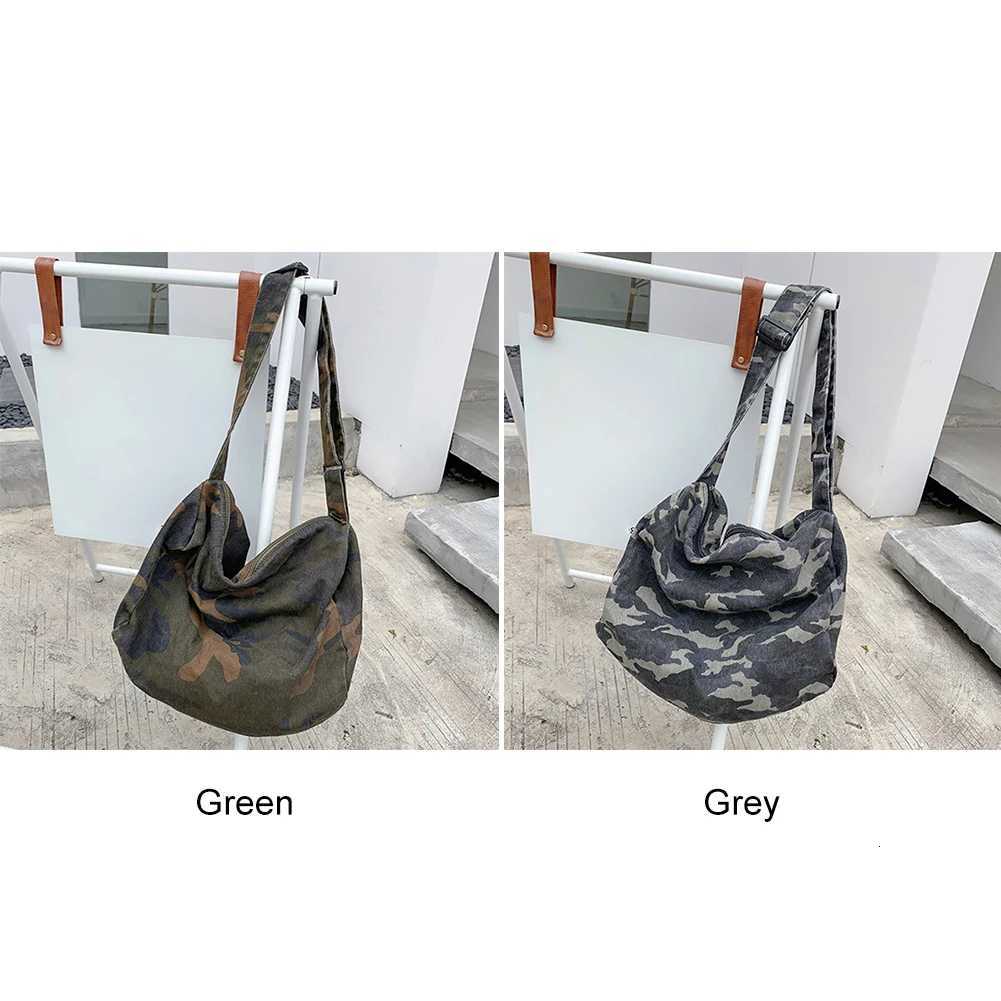 Canvas Messenger Bag Camouflage Wen Tote Handbag Large Capacity Japanese Wable Zipper for Leisure Travel Shopping Hand Bag Y251209