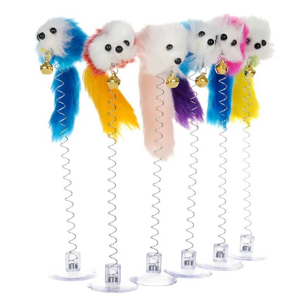 Cartoon Pet Cat Toy Stick Feather Rod Mouse Toy With Mini Bell Cat Catcher Teaser Interactive Cat Toy M251209