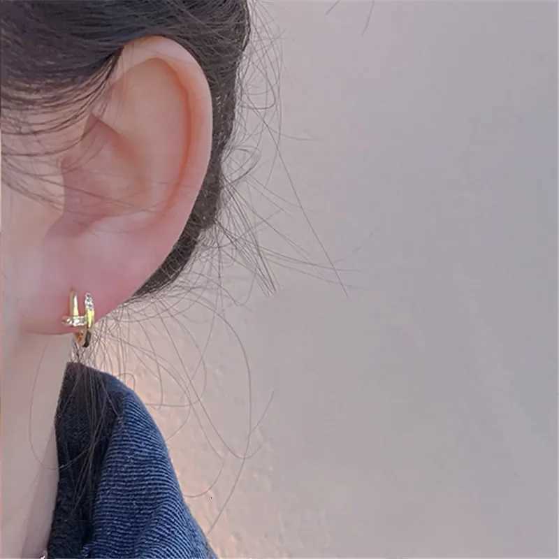 Luxury Cubic Zircon Sparkling Hoop for Women Girls Trend Gold Silver Color Y2K Ear Piercing Earrings Jewelry Gifts K251209 H260129