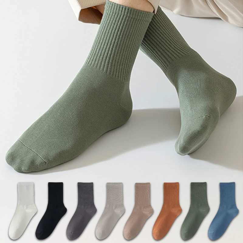Men Business Mid Length Socks Soft Breathable Sweat-absorbing Colorful Sock Comfortable Casual High Quality Ankle Sports SoxT251209