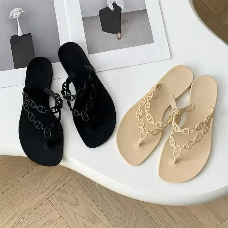 2025 Summer Women Slippers Bow Flip Flops Rivet Flats Sandals Outdoor Transparent Crystal Beach Shoes Female Open Toe Shoes 251204