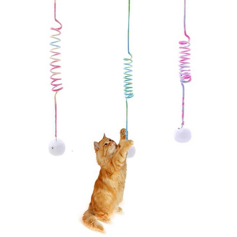 Happy fun cat toy Hanging spring plush rabbit hair ball cat toy M251209