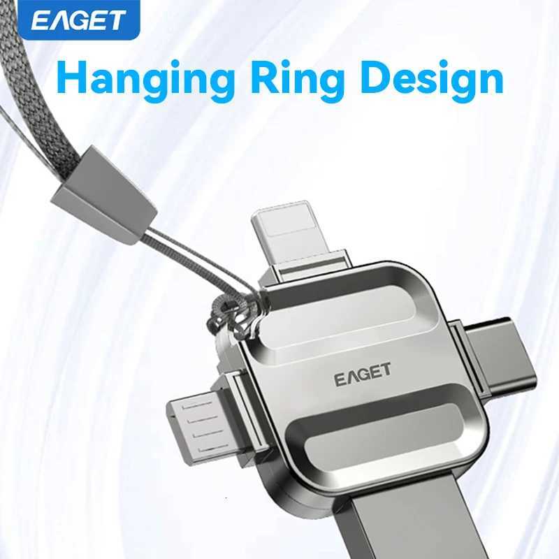Eaget 4 in 1 Mini USB Flash Drive USB Type C Mirco B Lighting to USB 32 Pendrive USB Memories Stick for Phones PC Laptops C251209