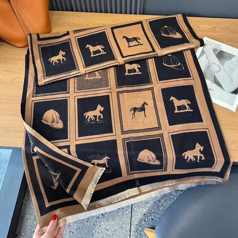 Luxury New Luxury Winter Two-Sided Cashmere Long Fringe Scarves High Quality Women Thicken Wrap Shawl Ladies Pashmina Warm Scarf Y251208