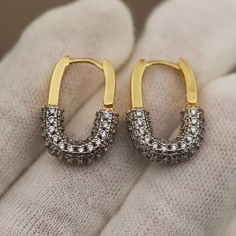 Full Crystal Geometric Stud Earrings for Women Fashion Brand Jewelry Luxury Zirconia Letter Earrings Party Accessories J251208