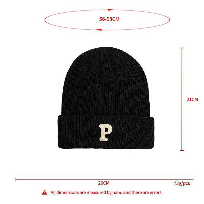 Luxury Unisex Beanie Hats Sport Letter P Embroidered Versatile Warm Knited Cap for Autumn and Winter Suitable for TravelRidingOutdoor Y251209