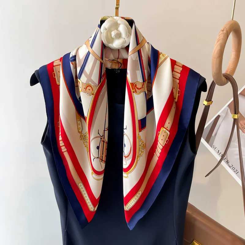 Luxury Luxury Brand Silk Scarf Square Women Shawls And Wraps Office Small Hair Neck Hijabs Kerchief Foulard Ladies Scarves 7070cm Y251208