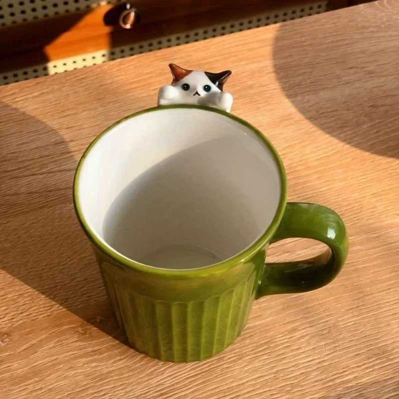 Lovely Cat g Cute Ceramic Coffee Cup With Cat Design For Lovers Cup For Hotel/Restaurant/Off for restaurants/cafes H251209