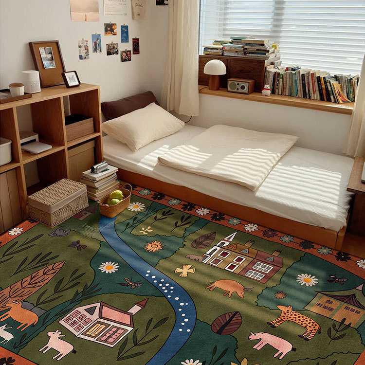 Vintage Style faux cashmere washed base large area full floor mat home foldable living room carpet Home decor H260226