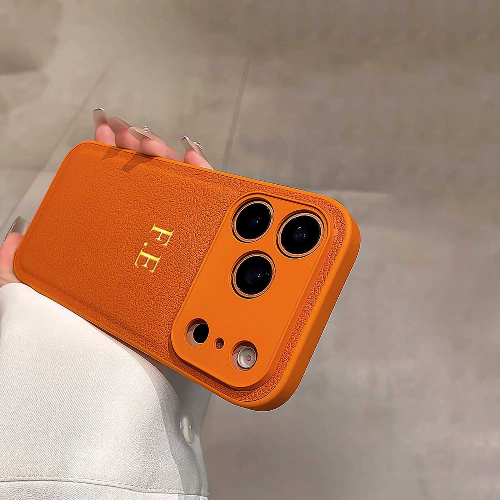 luxury Personali Custi Name Phone Case For iPhone 17 16 15 14 13 Pro Max Plus Air Gold 3D Hot Foil Stamping Faux Leather Cover C251209