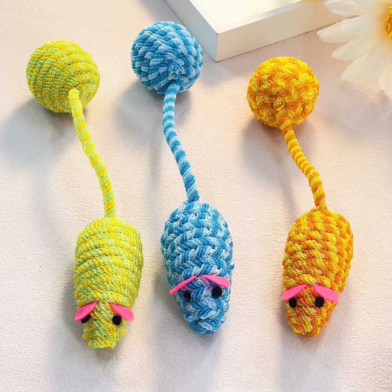 1PC Pet Cat Toy Knitting Mouse Tail Ball Teasing Cat Toy Rustling cosas para gat Cat Play Toy for Pet Use Only M251209