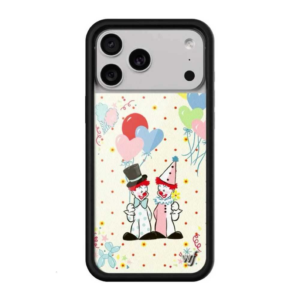 New Wildflower Strawberry polka dots Phone Case for 17 16 Pro Max 12 13 14 15 Plus 17 Pro Fundas Cute Bear 3D WF Protective Cove M251209