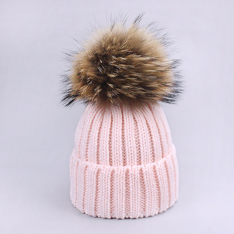 Double Real Fur Pom Hat Women Winter Caps Knitted Wool Hats Skullies Beanies Girls Female Natural Two Fur PomPom Beanie Hat 240717 - view 9