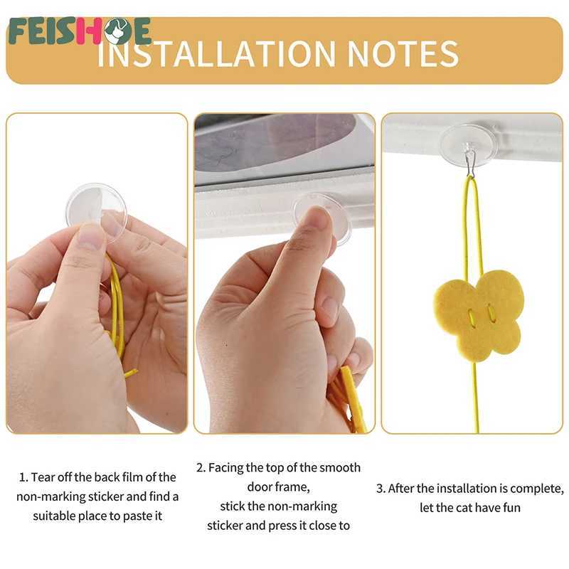 Cat Toys Swing Sticky Disc Elastic Hanging Door Teasing Cat Rope Long Rope Teasing Cat Toy Cat Accessories Pet Kitten Toy M251209